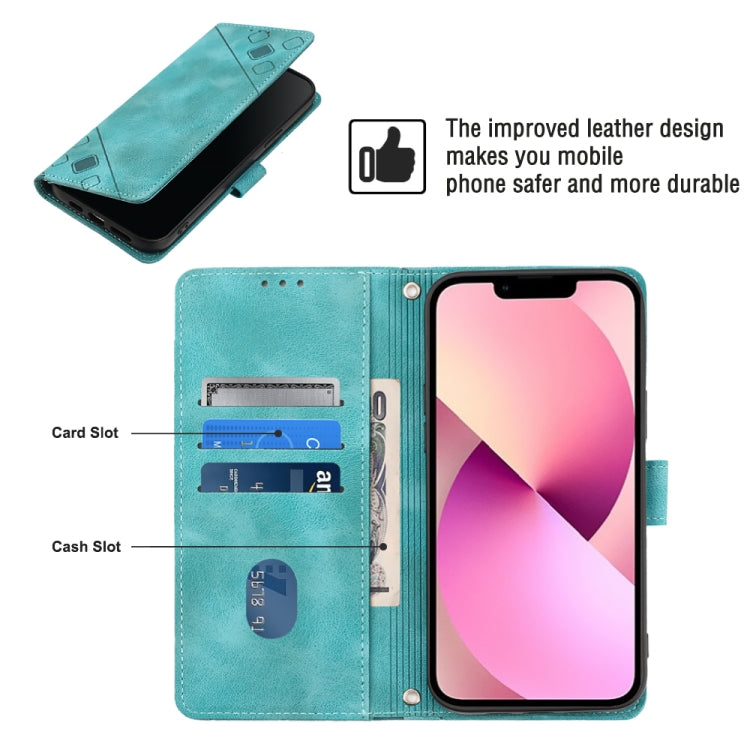 For iPhone 13 Skin-feel Embossed Leather Phone Case