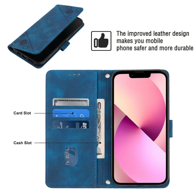 For iPhone 13 Skin-feel Embossed Leather Phone Case