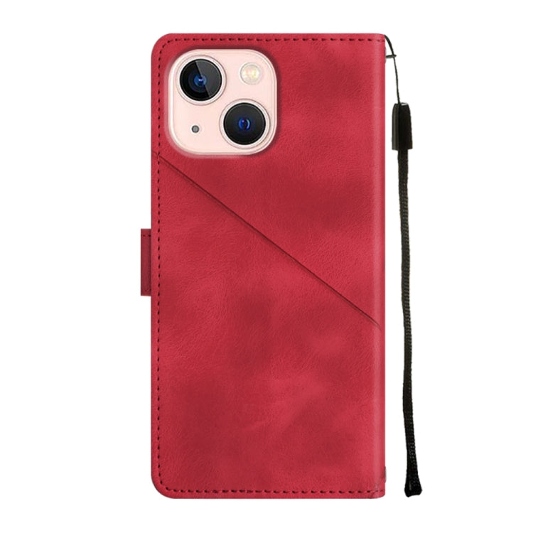 For iPhone 13 Skin-feel Embossed Leather Phone Case