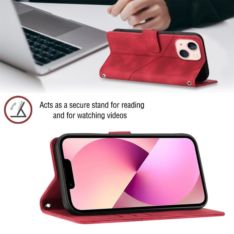 For iPhone 13 Skin-feel Embossed Leather Phone Case