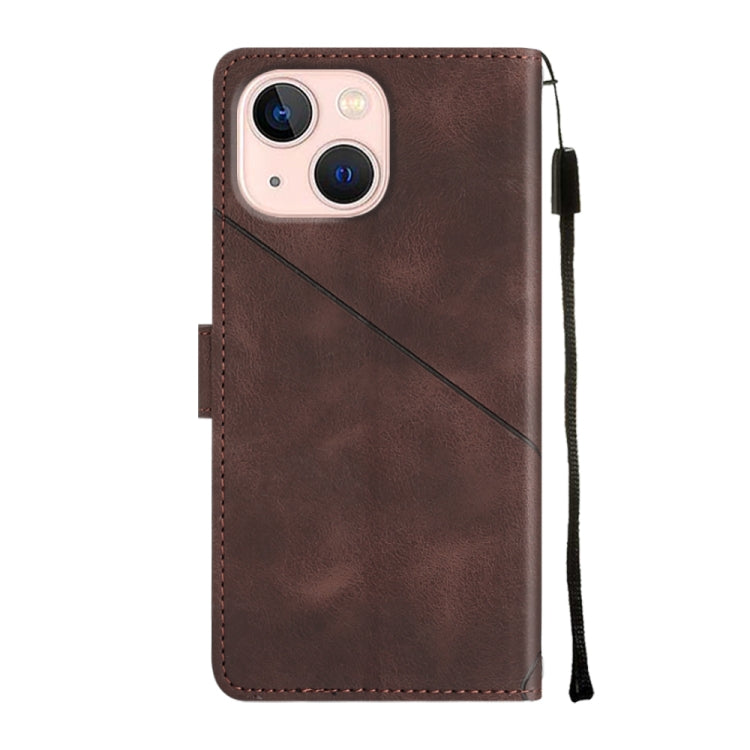 For iPhone 13 Skin-feel Embossed Leather Phone Case