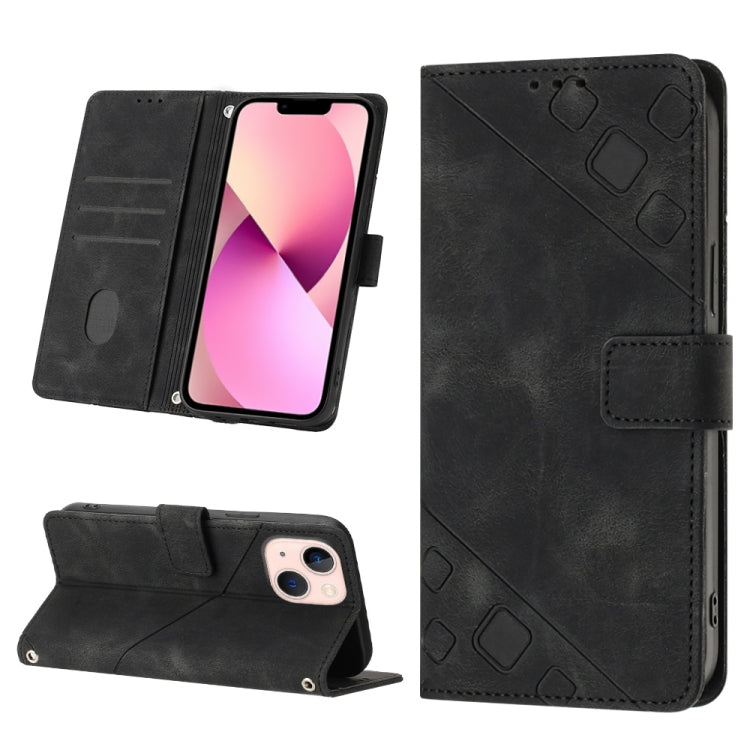 For iPhone 13 Skin-feel Embossed Leather Phone Case