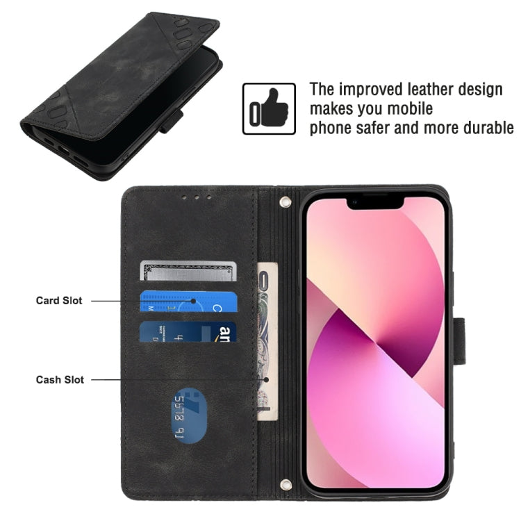 For iPhone 13 Skin-feel Embossed Leather Phone Case