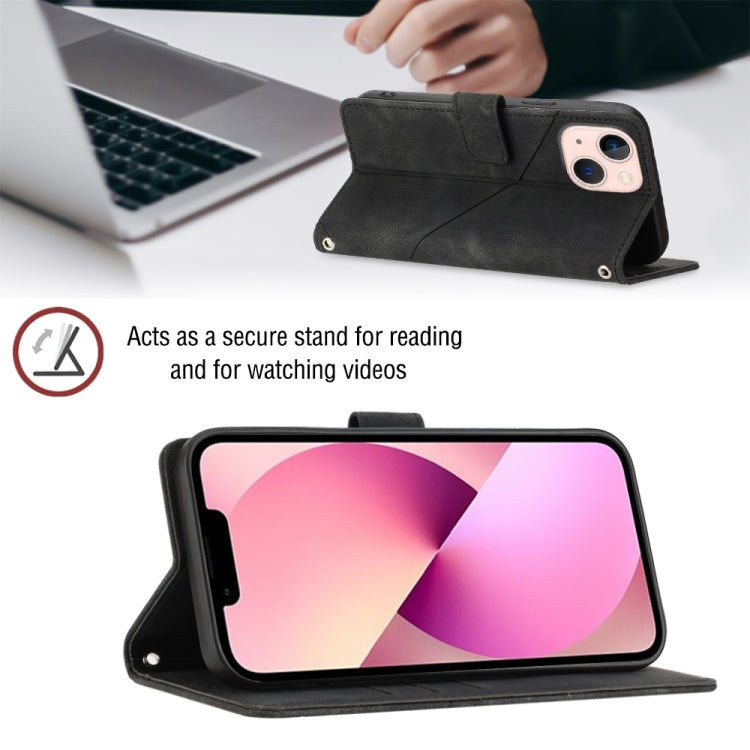 For iPhone 13 Skin-feel Embossed Leather Phone Case