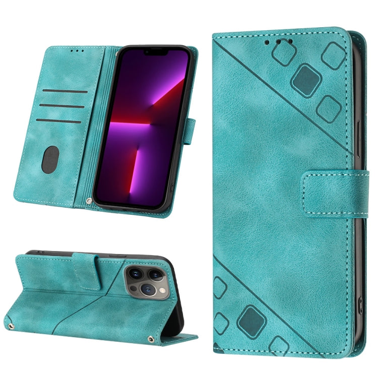 For iPhone 13 Pro Skin-feel Embossed Leather Phone Case