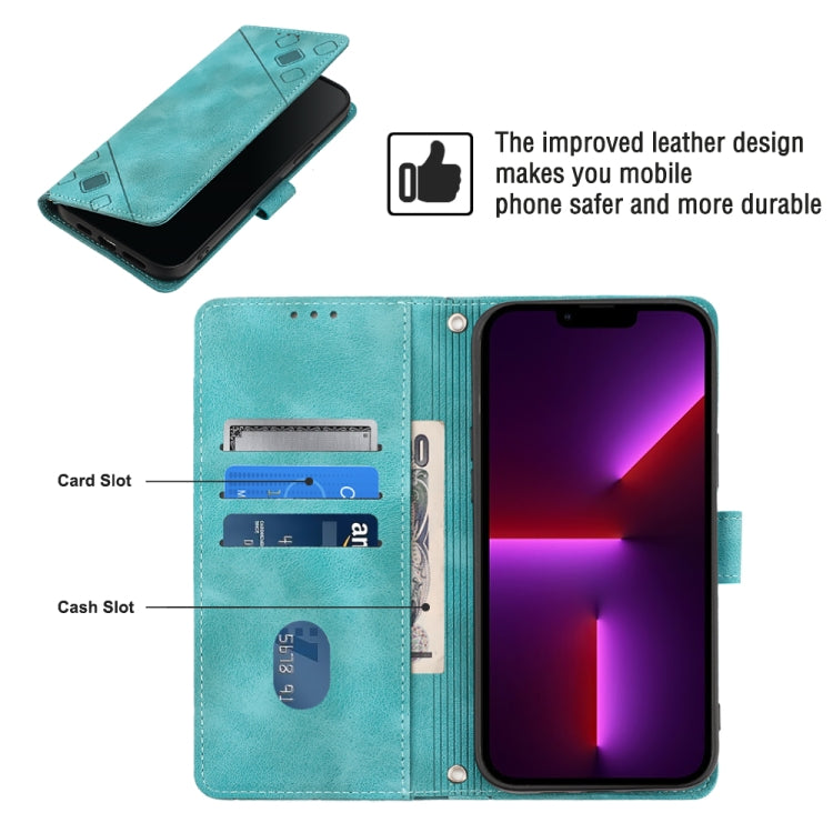 For iPhone 13 Pro Skin-feel Embossed Leather Phone Case