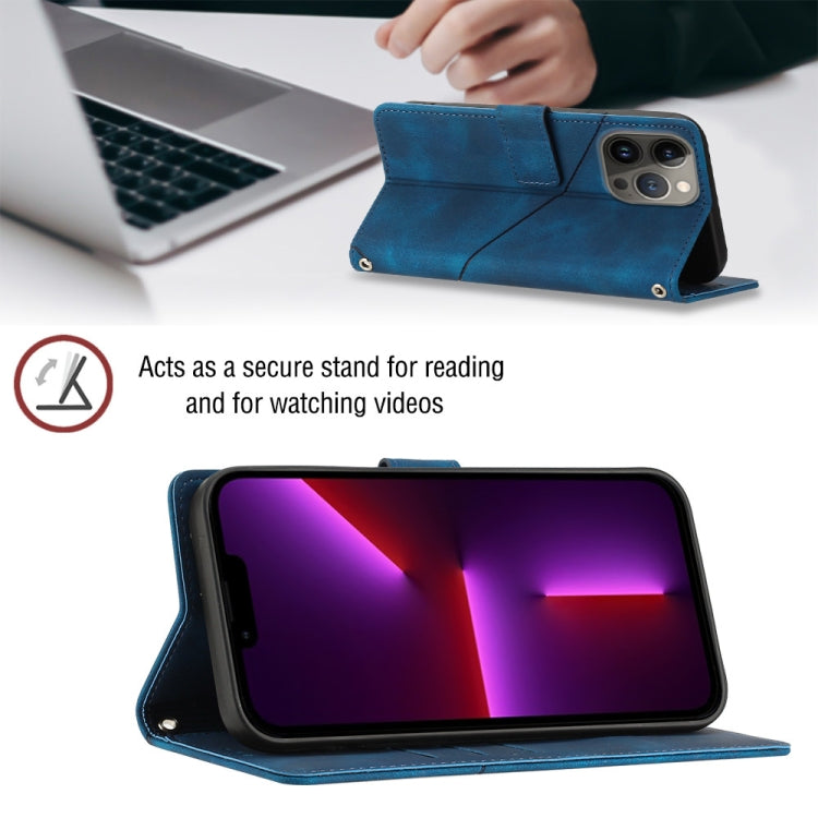 For iPhone 13 Pro Skin-feel Embossed Leather Phone Case