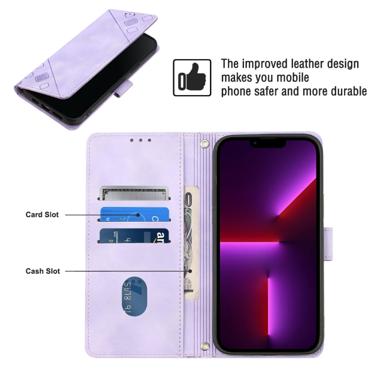 For iPhone 13 Pro Max Skin-feel Embossed Leather Phone Case