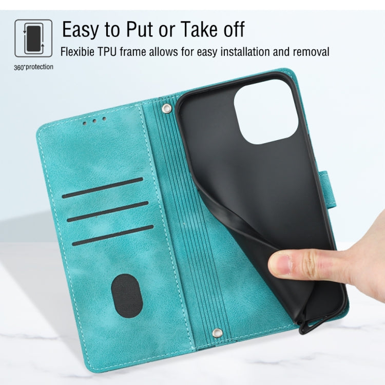 For iPhone 13 Pro Max Skin-feel Embossed Leather Phone Case