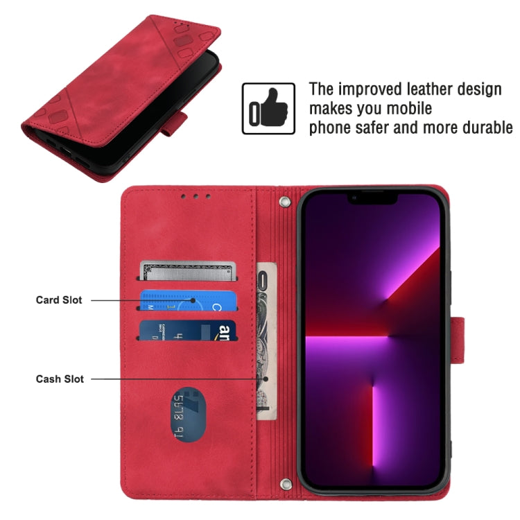 For iPhone 13 Pro Max Skin-feel Embossed Leather Phone Case