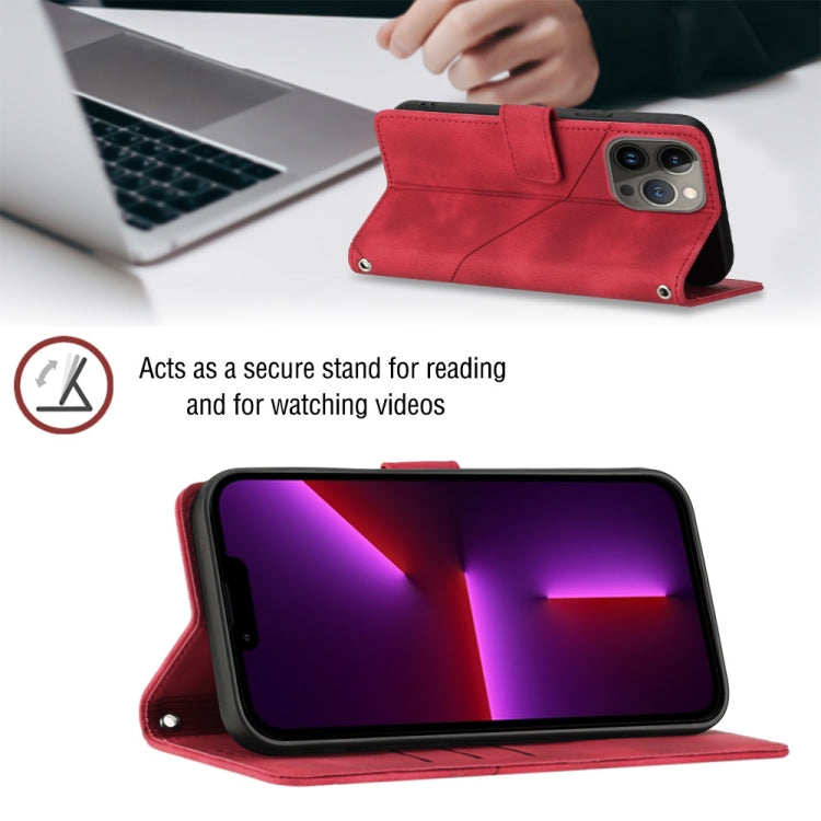 For iPhone 13 Pro Max Skin-feel Embossed Leather Phone Case