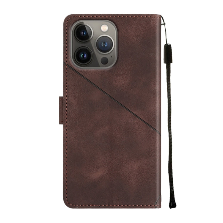 For iPhone 13 Pro Max Skin-feel Embossed Leather Phone Case