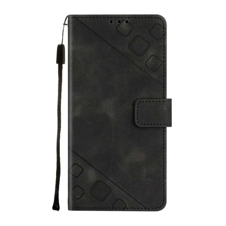 For iPhone 13 Pro Max Skin-feel Embossed Leather Phone Case