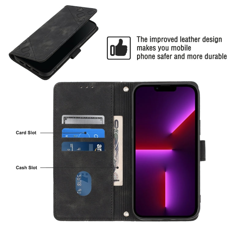 For iPhone 13 Pro Max Skin-feel Embossed Leather Phone Case