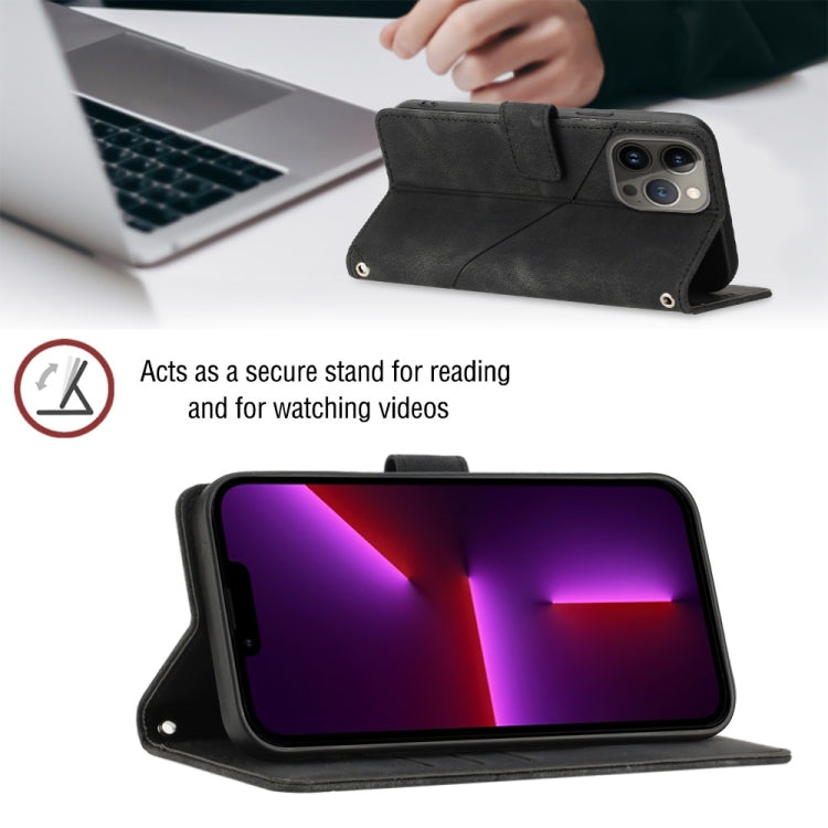 For iPhone 13 Pro Max Skin-feel Embossed Leather Phone Case