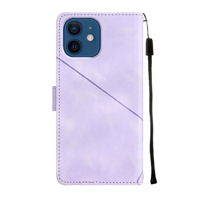 For iPhone 12 / 12 Pro Skin-feel Embossed Leather Phone Case