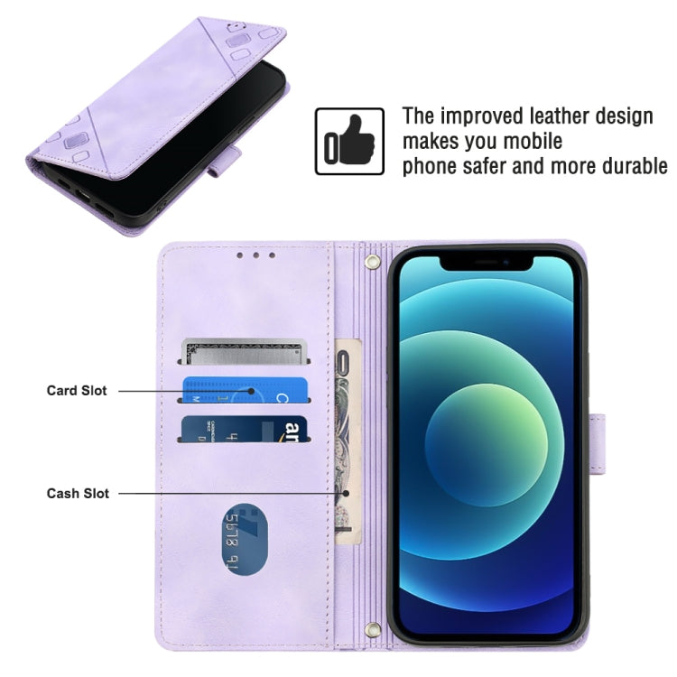 For iPhone 12 / 12 Pro Skin-feel Embossed Leather Phone Case