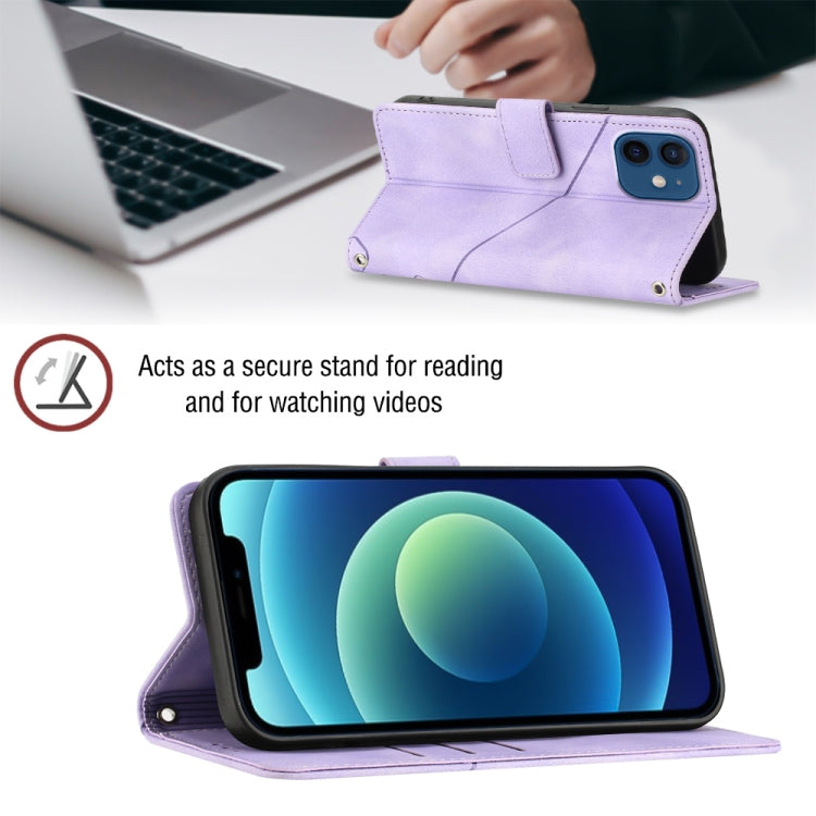 For iPhone 12 / 12 Pro Skin-feel Embossed Leather Phone Case