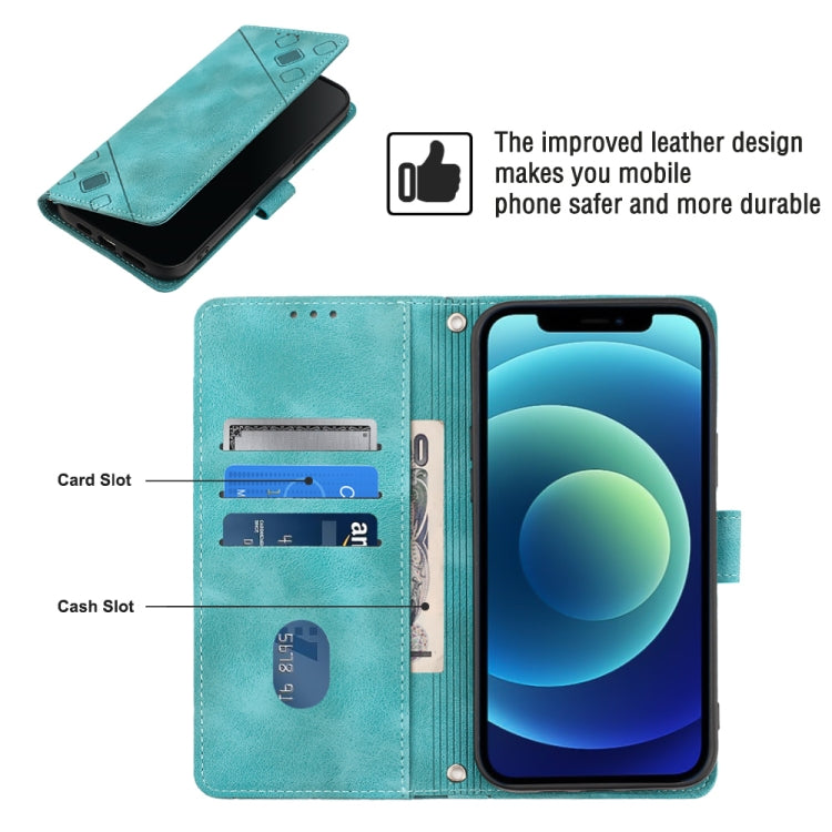 For iPhone 12 / 12 Pro Skin-feel Embossed Leather Phone Case
