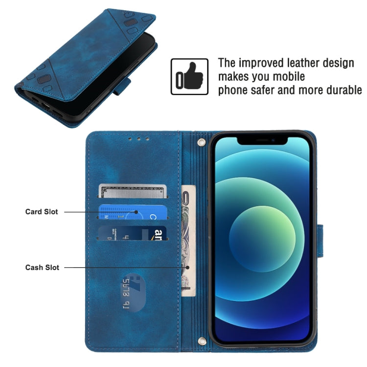 For iPhone 12 / 12 Pro Skin-feel Embossed Leather Phone Case