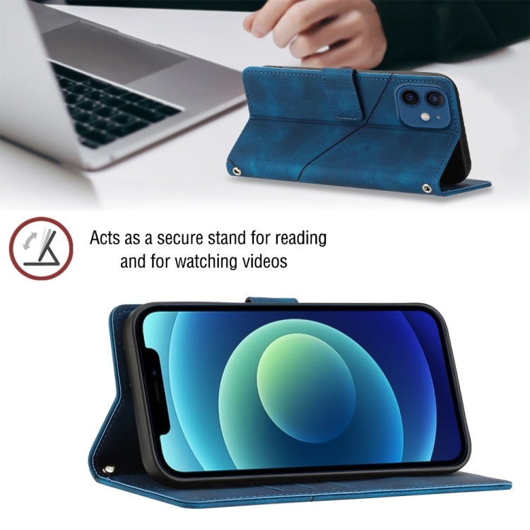 For iPhone 12 / 12 Pro Skin-feel Embossed Leather Phone Case