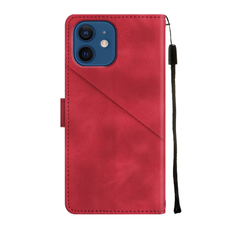 For iPhone 12 / 12 Pro Skin-feel Embossed Leather Phone Case
