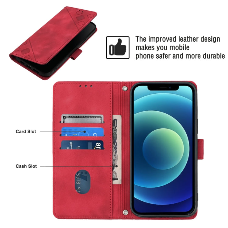 For iPhone 12 / 12 Pro Skin-feel Embossed Leather Phone Case