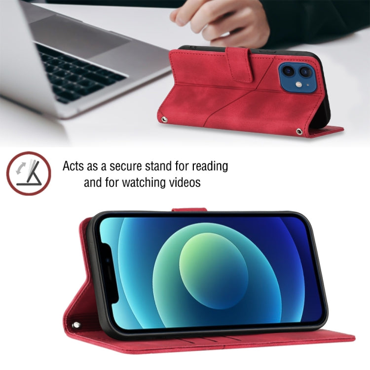 For iPhone 12 / 12 Pro Skin-feel Embossed Leather Phone Case