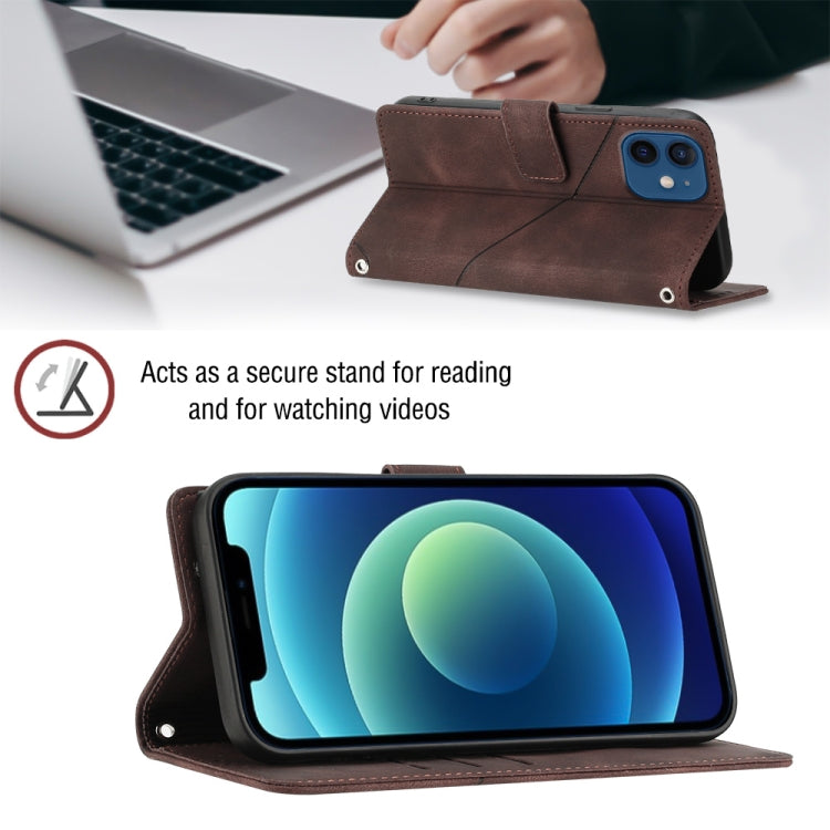 For iPhone 12 / 12 Pro Skin-feel Embossed Leather Phone Case
