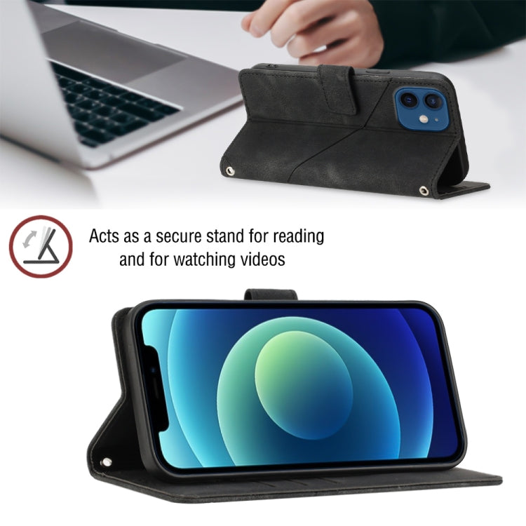 For iPhone 12 / 12 Pro Skin-feel Embossed Leather Phone Case