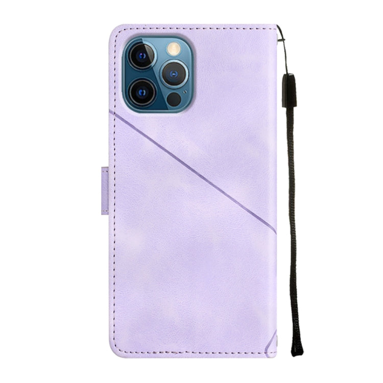 For iPhone 12 Pro Max Skin-feel Embossed Leather Phone Case