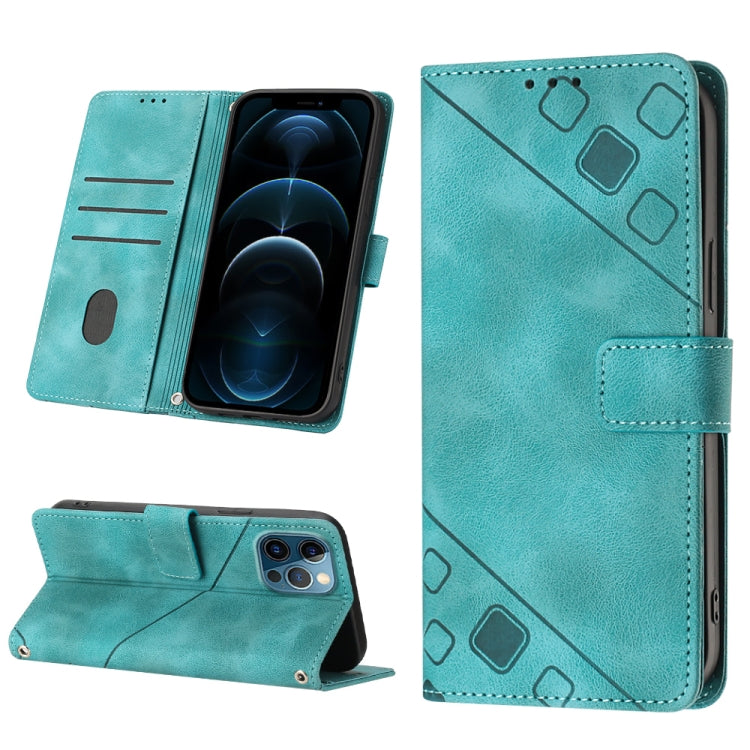 For iPhone 12 Pro Max Skin-feel Embossed Leather Phone Case