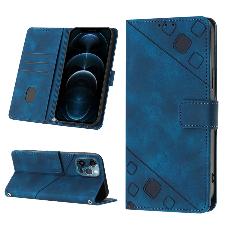 For iPhone 12 Pro Max Skin-feel Embossed Leather Phone Case