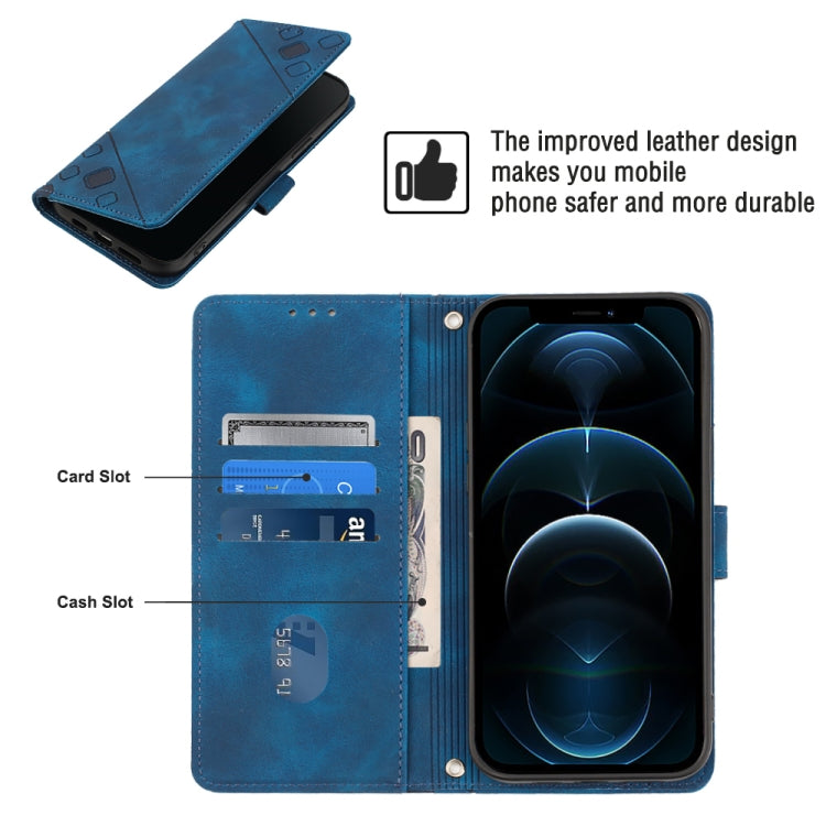 For iPhone 12 Pro Max Skin-feel Embossed Leather Phone Case