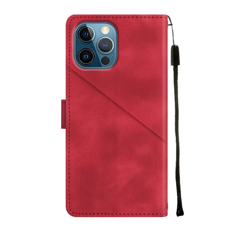 For iPhone 12 Pro Max Skin-feel Embossed Leather Phone Case