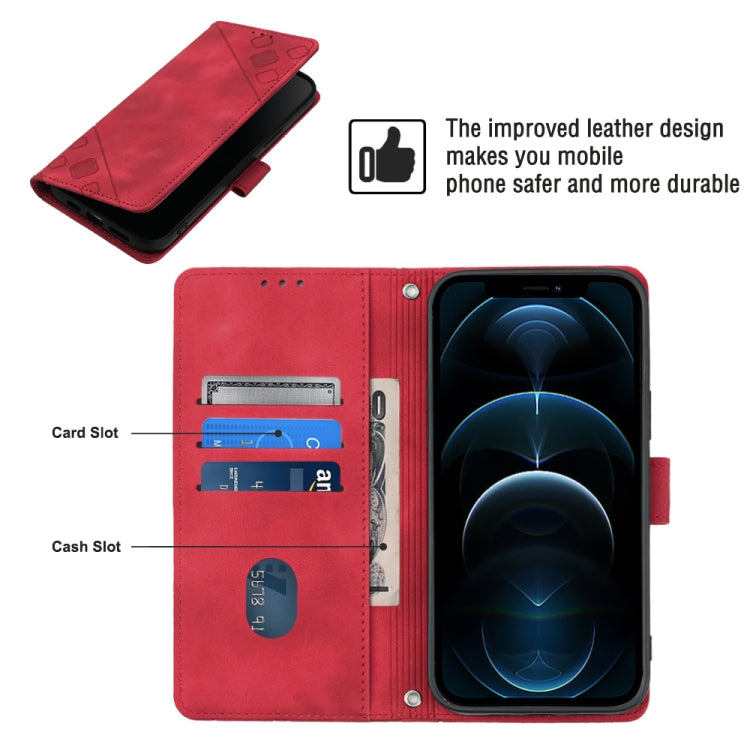 For iPhone 12 Pro Max Skin-feel Embossed Leather Phone Case