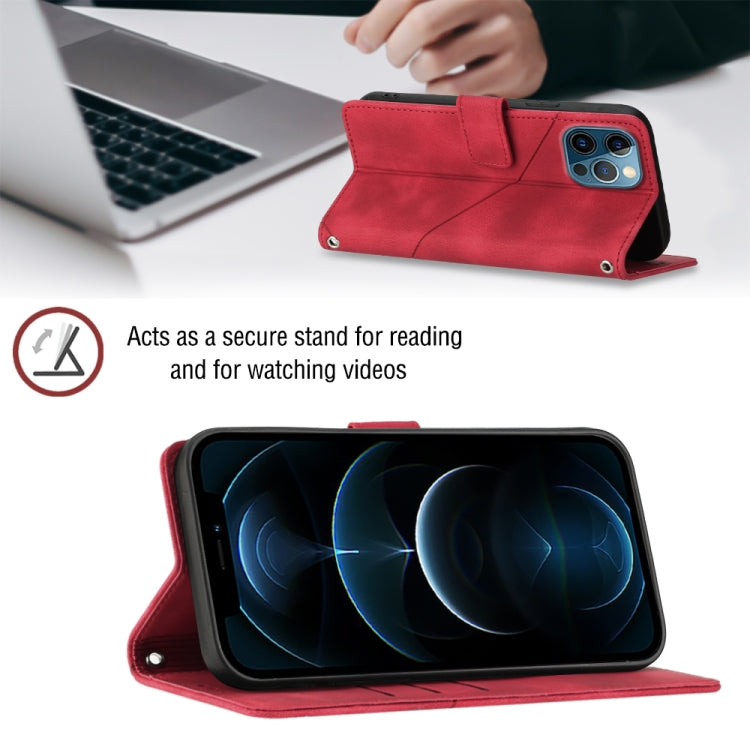 For iPhone 12 Pro Max Skin-feel Embossed Leather Phone Case