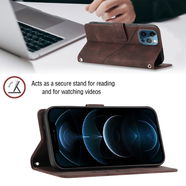 For iPhone 12 Pro Max Skin-feel Embossed Leather Phone Case