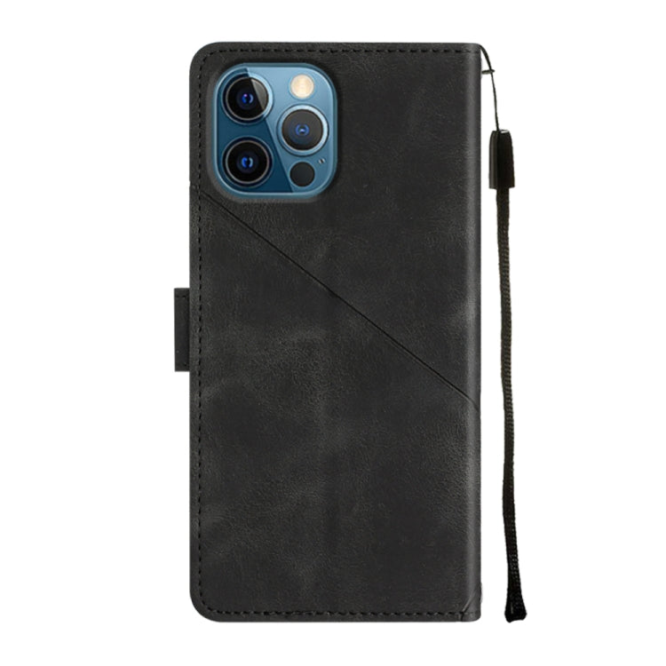 For iPhone 12 Pro Max Skin-feel Embossed Leather Phone Case