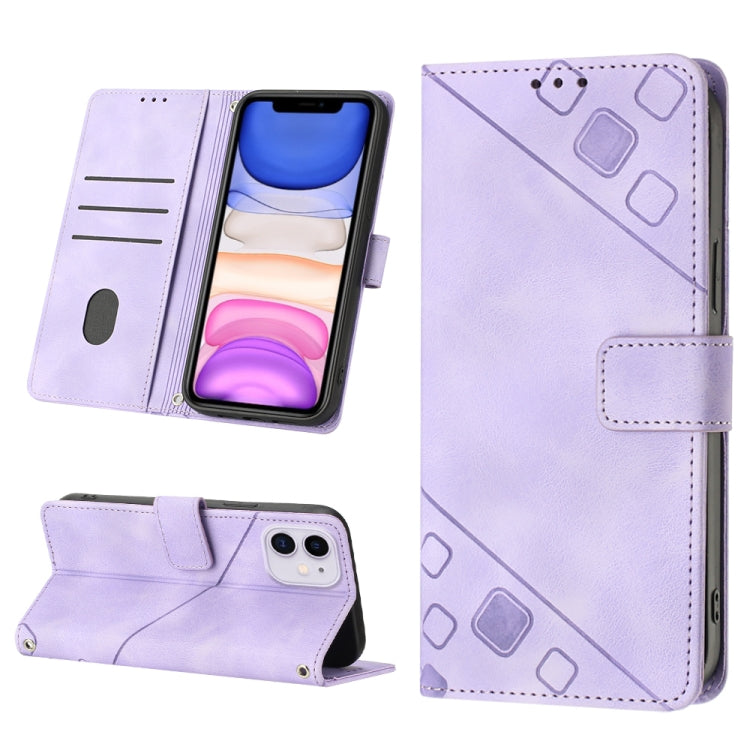 For iPhone 11 Skin-feel Embossed Leather Phone Case