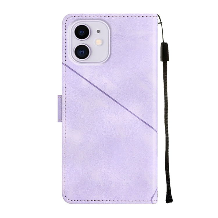 For iPhone 11 Skin-feel Embossed Leather Phone Case