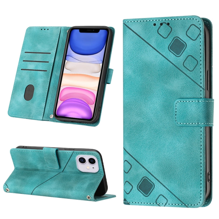 For iPhone 11 Skin-feel Embossed Leather Phone Case