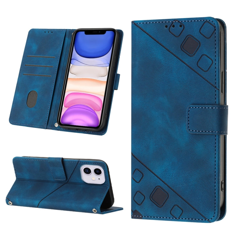 For iPhone 11 Skin-feel Embossed Leather Phone Case