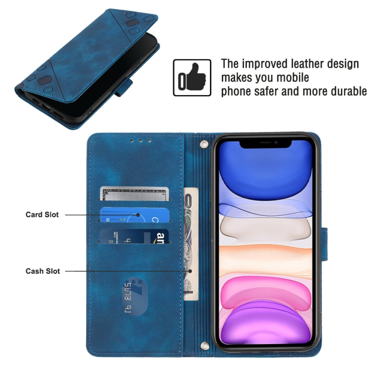For iPhone 11 Skin-feel Embossed Leather Phone Case
