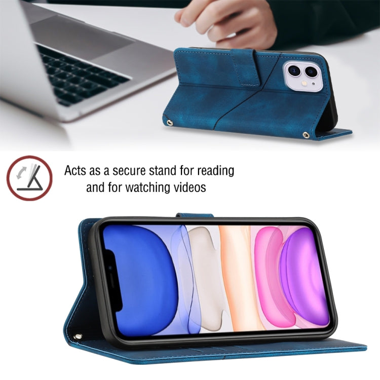 For iPhone 11 Skin-feel Embossed Leather Phone Case