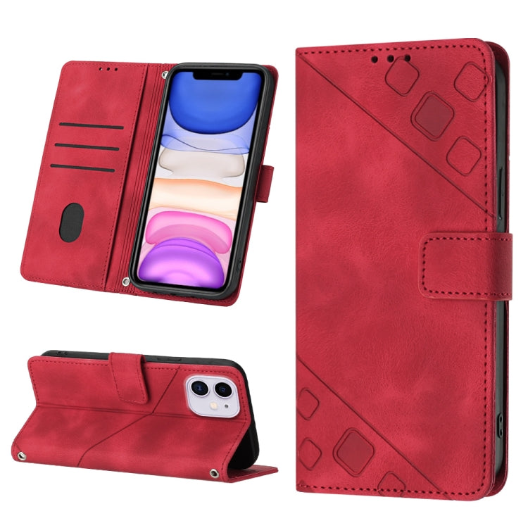 For iPhone 11 Skin-feel Embossed Leather Phone Case