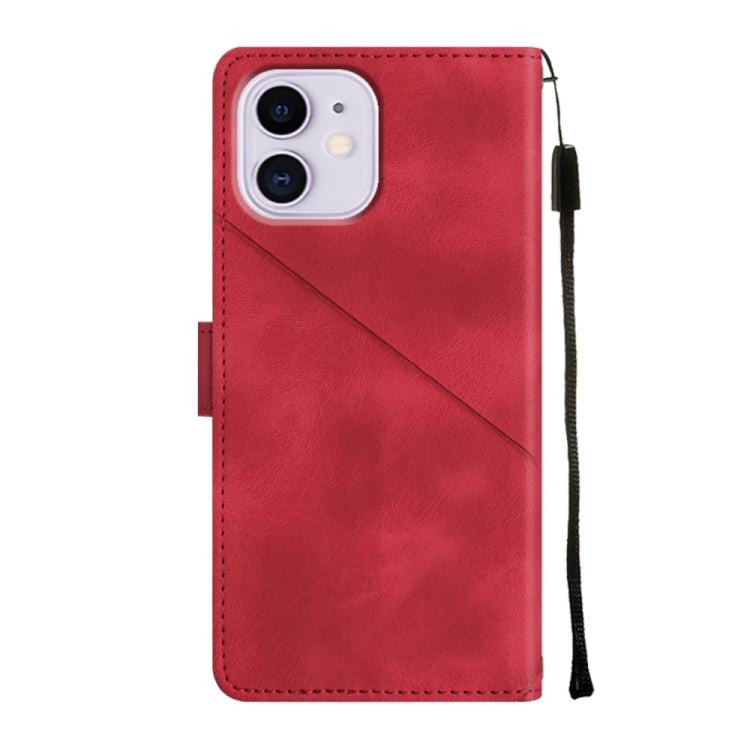 For iPhone 11 Skin-feel Embossed Leather Phone Case