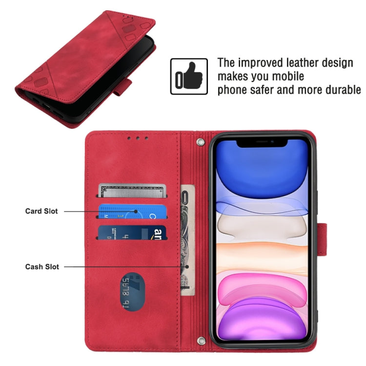 For iPhone 11 Skin-feel Embossed Leather Phone Case