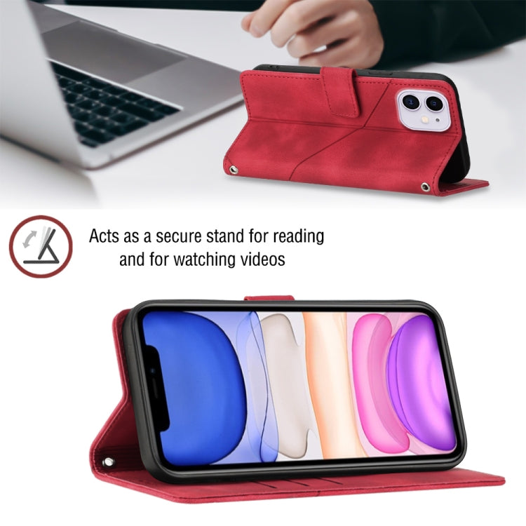For iPhone 11 Skin-feel Embossed Leather Phone Case