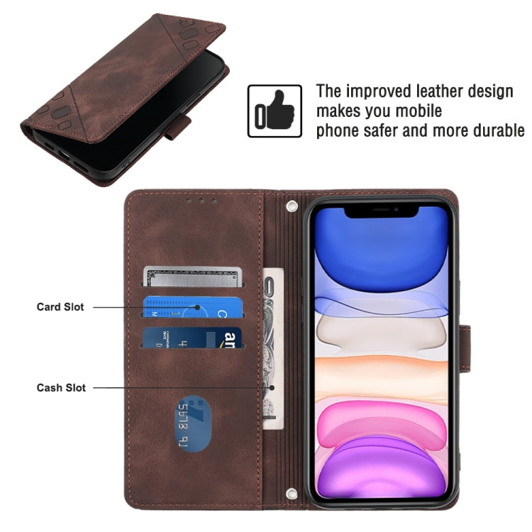 For iPhone 11 Skin-feel Embossed Leather Phone Case